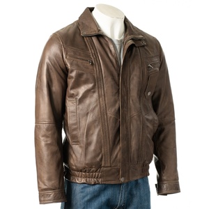 New Fashion Men <b>Leather</b> <b>Jacket</b> Zipper Style <b>Real</b> <b>Leather</b> <b>Jacket</b> for Men Best top quality Quality <b>Leather</b> <b>Jacket</b> Quality - Product Image 1
