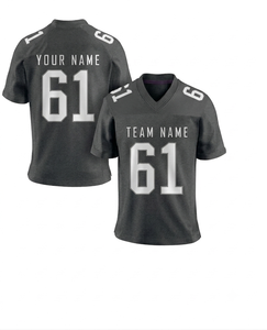Camiseta de Fútbol Americano Personalizada en Gris Carbón, Nombre del Equipo Personalizado, Pantalones Cortos para Hombre y Jóvenes, Manga Corta, Ropa Deportiva Ligera y Transpirable - Product Image 1