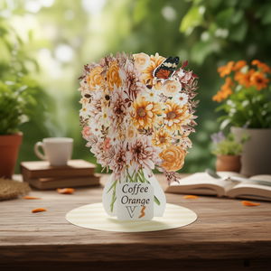 B Coffee <b>Orange</b> Flowers Vase - Product Image 3