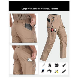 Pantalones Cargo para Hombre, Resistentes al Agua, Transpirables, Tácticos, para Senderismo, con 7 Bolsillos, Duraderos, para Trabajo al Aire Libre y Viajes - Product Image 5