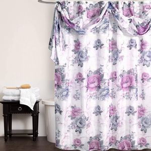 Set di 12 Pezzi per Tenda Doccia Moderna Classica di Lusso con Motivi Floreali e Ganci per Bagno, Arredo Bagno Contemporaneo - Product Image 6
