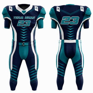 Camiseta de Fútbol Americano Personalizada para Hombre, Sublimada, Transpirable, de Poliéster, Cuello en V, Manga Corta, Número de Equipo 23 - Product Image 6