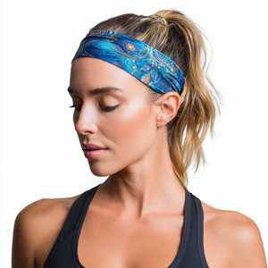 Diadema rubia champán estilo cola de caballo para correr, banda para el pelo de sublimación para mujer - Product Image 4