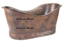 Baignoire en cuivre ancien, forme ovale, autoportante, durable, 100% cuivre, fabrication artisanale, finition antique DM-241 - Product Image 3