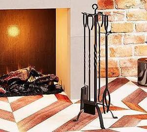Customized Handmade Traditional Cast Iron Fireplace <b>Tool</b> <b>Set</b> With Stand Tongs Shovel Brush For Wood Burning Fireplace From India - Product Image 2