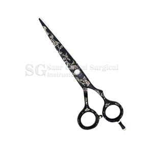 Ciseaux de coiffure professionnels SAAR GLOBAL SURGICAL, ensemble en acier inoxydable 6CR13, lame tranchante, pour droitiers, manche long, 28 dents - Product Image 3