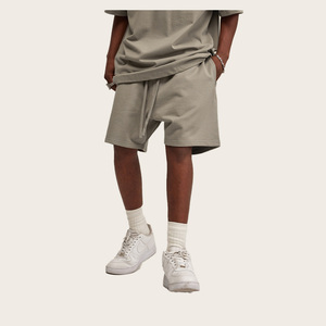 Shorts Bermuda en Coton Uni pour Homme, Taille Élastique Décontractée, Coupe Mi-Haute, Respirant, Style Tissé - Product Image 1