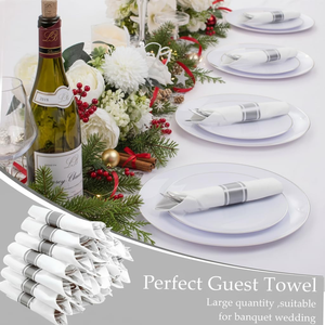 ชุดช้อนส้อมพลาสติกแบบใช้แล้วทิ้ง 100 ชุด ย่อยสลายได้ รีไซเคิลได้ พร้อมผ้าเช็ดปาก ปลอดสาร BPA เป็นมิตรกับสิ่งแวดล้อม แบบคลาสสิก - Product Image 4