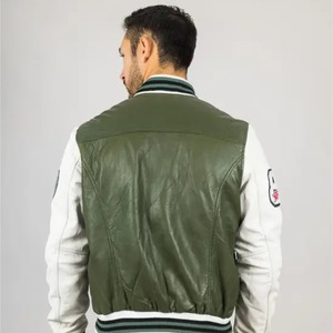 แจ็คเก็ตวาร์ซิตี้ลำลองผู้ชายขายดีปี 2025 ผลิตจากโพลีเอสเตอร์/ผ้าฝ้าย ผ่านกระบวนการซักแล้ว ซิปแบบรูด สำหรับแฟชั่นฤดูใบไม้ผลิ รับผลิตแบบ OEM - Product Image 2