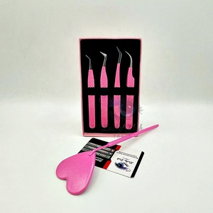 Pincettes d'extension de cils professionnelles en acier inoxydable avec logo personnalisé, pointes incurvées à 45 degrés et à 90 degrés, argent durable - Product Image 1