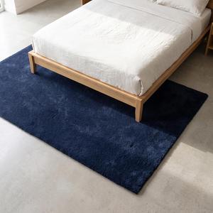 Alfombra de Lana Azul Marino Lisa, Hecha a Mano, Antideslizante, con Textura Suave, para Sala de Estar, Dormitorio, Alfombra Moderna Minimalista - Product Image 2