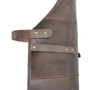 Tablier de cuisine réglable en cuir et toile, dos croisé, grande taille, pour artistes, peintres, charpentiers, travail, taille ajustable, homme femme, confort optimal - Product Image 4