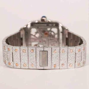 Montre pour homme en moissanite de qualité supérieure, entièrement sertie de diamants, avec bracelet en acier inoxydable et design hip-hop de luxe - Product Image 2