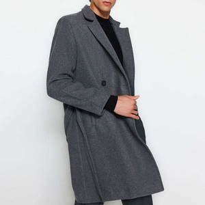 Abrigo Largo de Lana Tejida Transpirable para Hombre, Estilo Slim Fit, Doble Botonadura, de Moda Popular de Invierno, de Buena Calidad OEM - Product Image 1