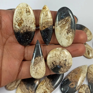 Wholesale Bulk Price Supply Hand Polished Plum Root Agate Cabochons Flat Stones Crystals Natural Necklace Jewelry Making - Product Image 4