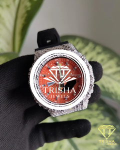 Reloj de Lujo Personalizado con Diamantes Moissanite VVS Engastados a Mano y Marco de Plata de Ley 925 - Product Image 1