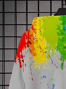 Sudadera con Capucha para Hombre, Diseño de Salpicaduras de Pintura Arcoíris, Felpa Francesa, Estampado Completo, Bolsillo Canguro, Logotipo Personalizado, Fabricante de Ropa Urbana - Product Image 4