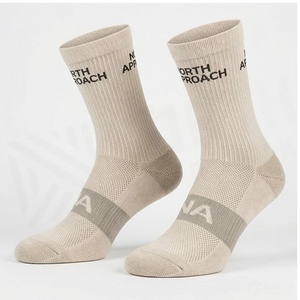 North Approach Crew <b>Socks</b> Beige Breathable Letter Pattern Adult Regular Fit - Product Image 3