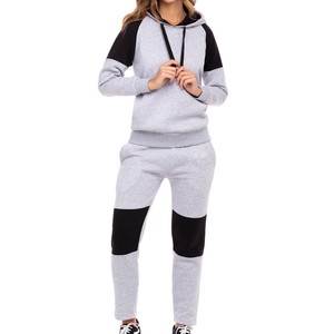 Conjunto Deportivo con Capucha para Mujer, Bloques de Color, Manga Larga, Casual, Transpirable, Corte Regular, Material de Poliéster y Algodón - Product Image 2