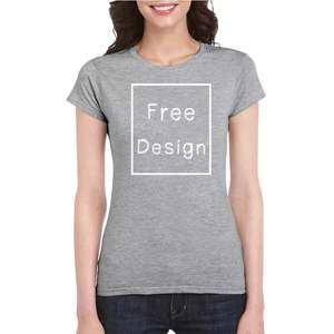 Camiseta Casual de Verano para Mujer, Tallas Grandes, Cuello Redondo, 100% Algodón Ecológico, Impresión Personalizada de Alta Calidad, 160-220 GSM - Product Image 1