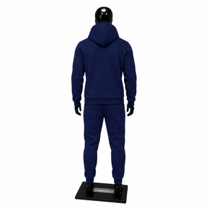 Ensemble de survêtement bleu à capuche pour homme en coton, coupe longue, décontracté, pour l'automne, avec motif imprimé sur le devant, sweat-shirt à capuche décontracté - Product Image 2