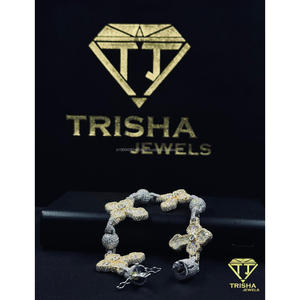 Elegant Clover Link <b>Bracelet</b> With VVS Lab Grown Diamonds <b>Solid</b> 925 Sterling <b>Silver</b> Luxury Gift By Trisha Jewels - Product Image 5