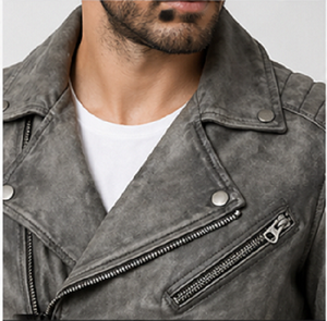 <b>Men's</b> Premium Leather <b>Biker</b> Moto <b>Jacket</b> Slim Fit Winter Solid Color Acid Wash Zipper Front Logo Windproof Heated Outerwear - Product Image 5