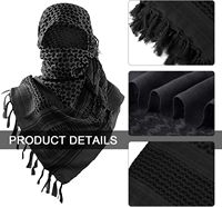 Selendang Shemagh Solid Custom 110x110cm Katun Taktis Bernapas Kanvas Bandana Hiking untuk Pria