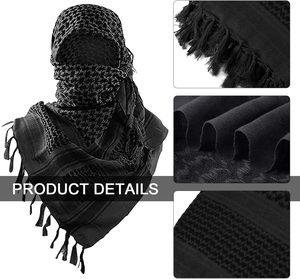 Écharpe shemagh personnalisée 110x110cm en coton, écharpe tactique shemagh à franges, impression numérique, bandana de randonnée pour hommes - Product Image 3