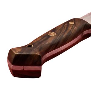 Couteau EDC en acier Damas fait main sur mesure, manche en bois, mosaïque, bolster en Damas - Product Image 3