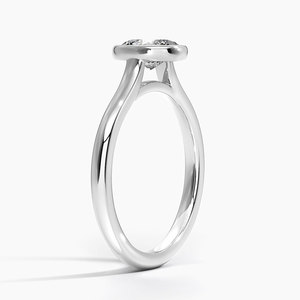 Bague BOJ 025 en argent 925, coupe ovale, diamant serti clos 2 mm Luna et plaqué rhodium, pour mariage, moissanite 2 carats couleur D VVS1 certifiée GRA - Product Image 2