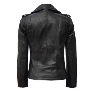 Chaqueta de cuero para mujer con marca personalizada disponible, ropa exterior de primera calidad diseñada para la moda y la comodidad. - Product Image 3