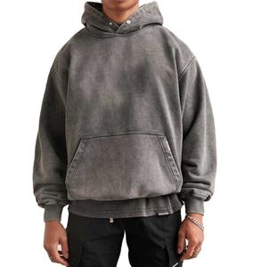 Sudadera con capucha de lana lavada Vintage pesada para hombre con logotipo personalizado, lavado ácido térmico, diseño de talla grande, ropa de invierno disponible al por mayor - Product Image 1