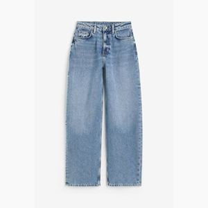Pantalones Vaqueros de Mezclilla de Cintura Alta, Corte Recto, Lavado Oscuro, Largura al Tobillo, Ajuste Holgado, Casuales para Mujer, 100% Algodón, Color Sólido, para Otoño - Product Image 6