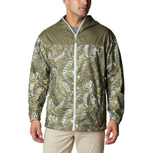 <b>Men's</b> Tropical Print Hooded Windbreaker <b>Jacket</b> <b>Lightweight</b> Polyester Zipper Closure Casual <b>Summer</b> Wear - Product Image 1