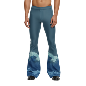 Pantalones Distintivos de Hombre con Diseño de Ondas Horizontales e Influencia Moderna de la Moda Urbana - Product Image 3