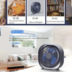 Mini Ventilatore da Tavolo Ricaricabile per Casa, Ufficio, Dormitori - 3 Velocità, Alimentazione USB, Spina AU, Silenzioso - Product Image 3