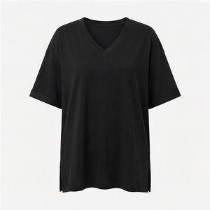 Camiseta Oversize para Mujer, Corte Holgado, Algodón, Estilo Urbano, Opción de Estampado por Transferencia Térmica, Color Personalizado, Moda Casual, Estilo Veraniego - Product Image 1