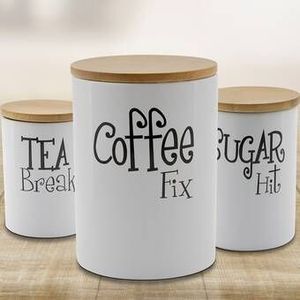 <b>Tea</b> Sugar And Coffee <b>Jars</b> With Wooden Tight Holding Caps And Protection food - Product Image 2