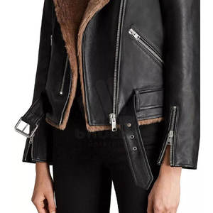 Vestes en cuir de mouton de qualité supérieure pour femmes avec doublure en polyester respirante, écologiques, pour l'hiver, par temps froid, personnalisables - Product Image 5