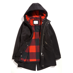 Parka d'hiver confortable à capuche pour homme avec doublure douce, coupe décontractée, style streetwear, logo frontal, veste d'hiver - Product Image 3