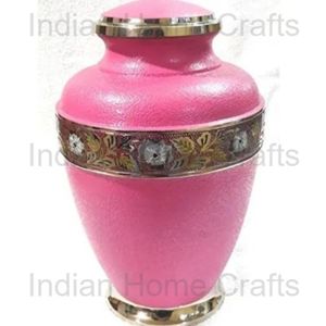 Urna Conmemorativa de Latón Rosa para Cenizas, Urna Decorativa para Cremación, Florero Cinerario de Mesa, Suministros Funerarios - Artesanía India para el Hogar - Product Image 2