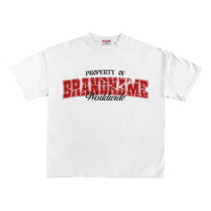 Brand Name Hip Hop Custom Heavyweight <b>White</b> 320 Gsm French Terry Drop Shoulder Dtg Graphic Boxy Fit <b>Tshirt</b> Raw Hem Cut <b>Tshirt</b> - Product Image 2