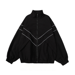 Blouson Bomber à Capuche Personnalisé avec Passepoil Réfléchissant pour Homme, Imperméable en Polyester, Coupe-Vent, Style Urbain, OEM ODM - Product Image 4