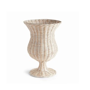 Jarrón de ratán tejido con base, estilo vintage bohemio, decoración para el hogar, tendencia actual, florero de suelo, florero de mesa, hecho en Vietnam. - Product Image 1