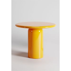 Table basse ronde en métal minimaliste moderne, table d'appoint jaune brillante, meubles de salon industriels, table centrale nordique - Product Image 1