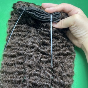 Nueva textura 100% cabello humano cutícula completa alineada cabello crudo negro birmano rizado doble dibujado paquetes de Qhair - Product Image 4