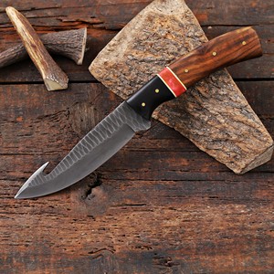 Cuchillo Nórdico Forjado de Hoja Fija para Caza, Desollado y Camping con Mango de Palisandro, Espiga Completa, Personalizado OEM/ODM, Funda de Cuero - Product Image 3