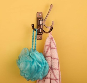 ราวแขวนผ้าเช็ดตัวติดผนังแบบประหยัดพื้นที่ ตะขอคู่โลหะสไตล์มินิมอลทันสมัย - Product Image 1