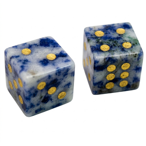 Stone Sodalite D6 <b>Dice</b> Cube Natural Gemstone Crystal Stone D6 <b>Dice</b> Engraved Stone Custom <b>Dice</b> <b>Sets</b> - Product Image 1